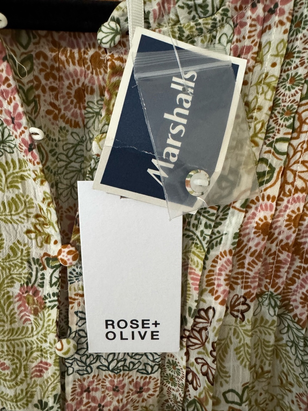 Rose + Olive Floral Blouse Short Sleeve Top - Picture 7 of 8